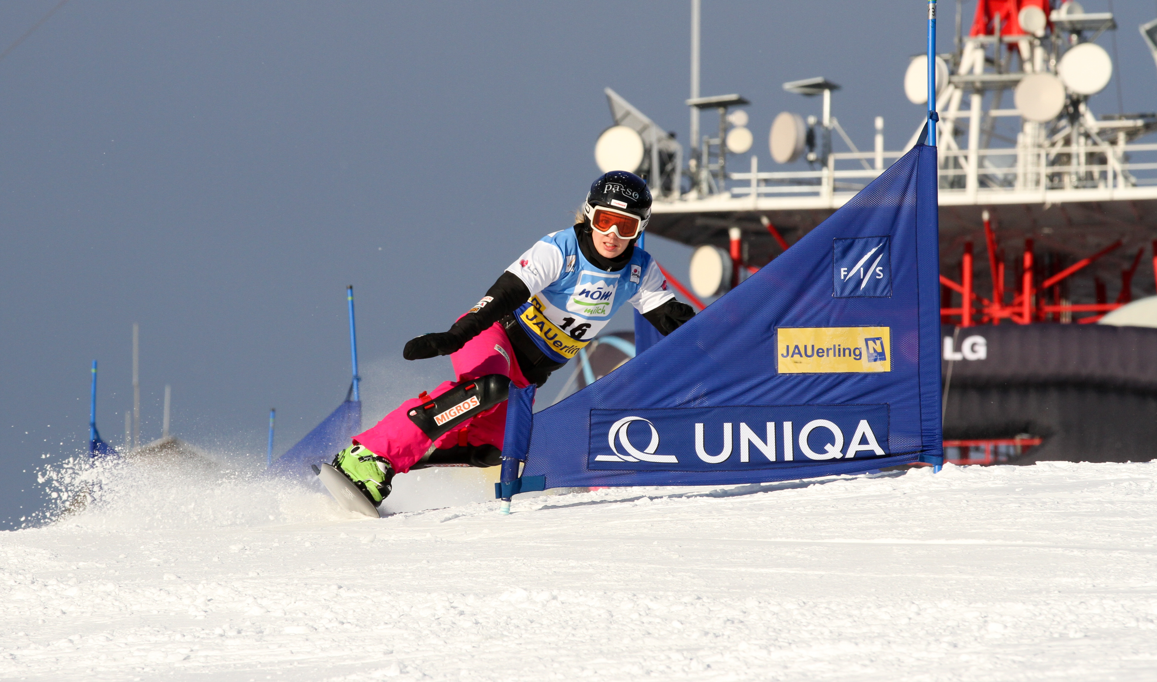 Patrizia Kummer während der Qualifikation am Weltcup Parallel Slalom am Jauerling. Das Rennen konnte die Schweizerin später gewinnen.