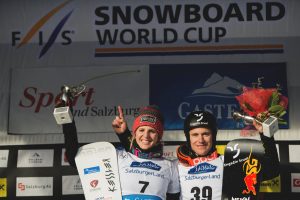 10. Januar 2015 - Bad Gastein, Österreich - Weltcupsieg #12 - Beim Weltcup Parallel Mixed Team Event in Bad Gastein kann das Team Schweiz 1 mit Patrizia Kummer und Nevin Galmarini den Sieg für sich herausfahren.