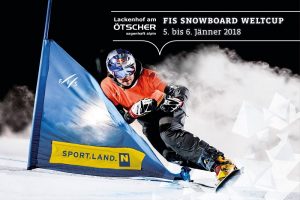 Poster zum Snowboardweltcup in Lackenhof am Ötscher, Österreich.
