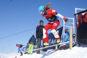 Patrizia Kummer beim Start an der Schweizermeisterschaft in Davos im März 2018.